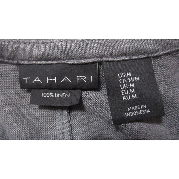 Tahari Grey Medium Linen Casual Open Cardigan - Picture 3 of 3